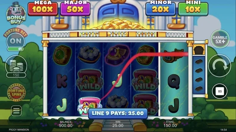 Piggy Mansion - събиране на пари със символа Collect