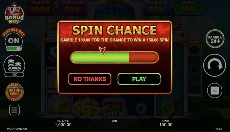 Piggy Mansion - стартиране на Free Spins
